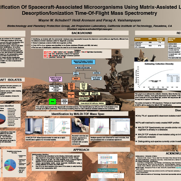 Identification Of Spacecraft-Associated Microorganisms Using Matrix-Assisted Laser Desorption/ Ionization Time-Of-Flight Mass Spectrometry