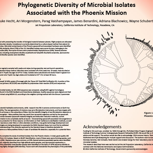 Phylogenetic Diversity of Microbial Isolates Associated with the Phoenix Mission